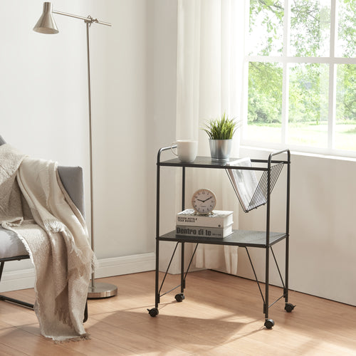Chariot de service Austrheim 73x50x33cm Noir [en.casa] - premiumXL