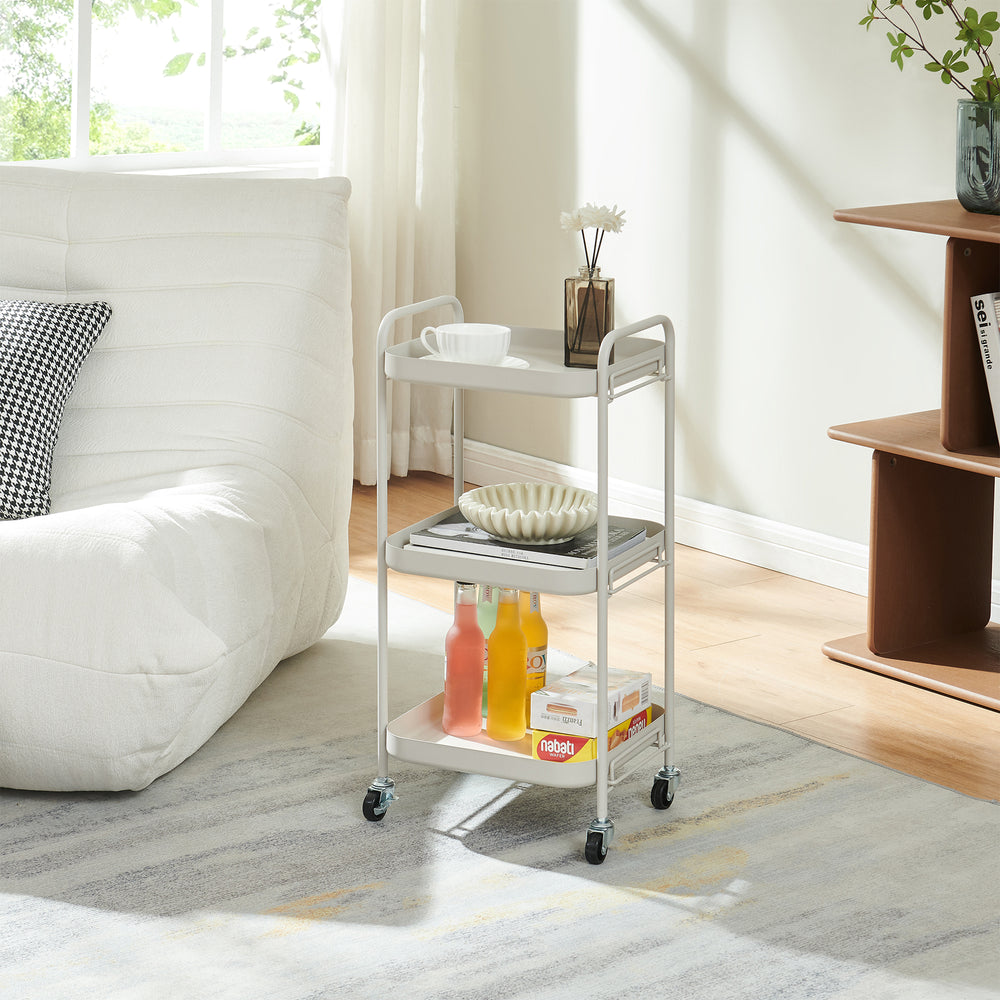Chariot de service Kelevn 67 x 33 x 31 cm acier gris [en.casa]