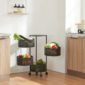 Chariot de service Steigen acier [en.casa]