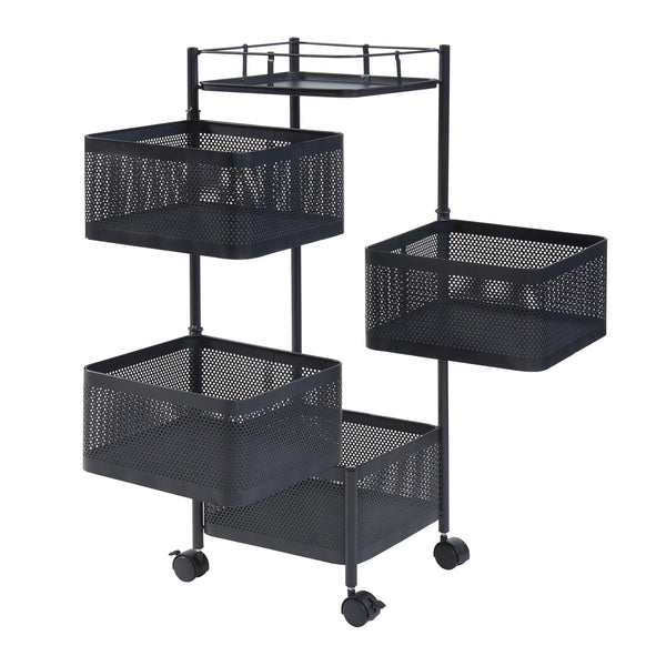Chariot de service Sunndal acier [en.casa]