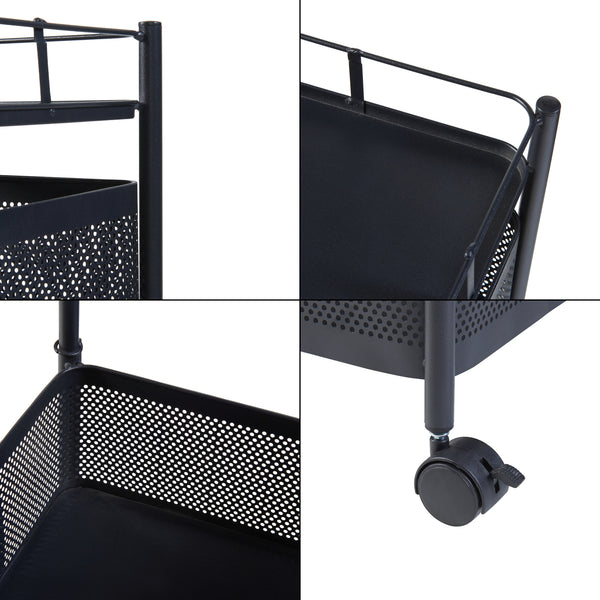 Chariot de service Sunndal acier [en.casa]