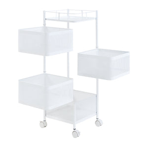 Chariot de service Sunndal acier [en.casa]