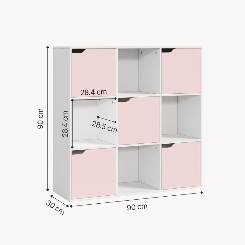 Croquis coté Étagère cube pour enfants Ljunshund 90 x 90 x 30 cm [en.casa]