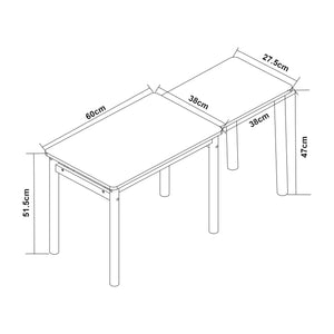 Table enfant Skellefteå 60x38x52 cm [en.casa]