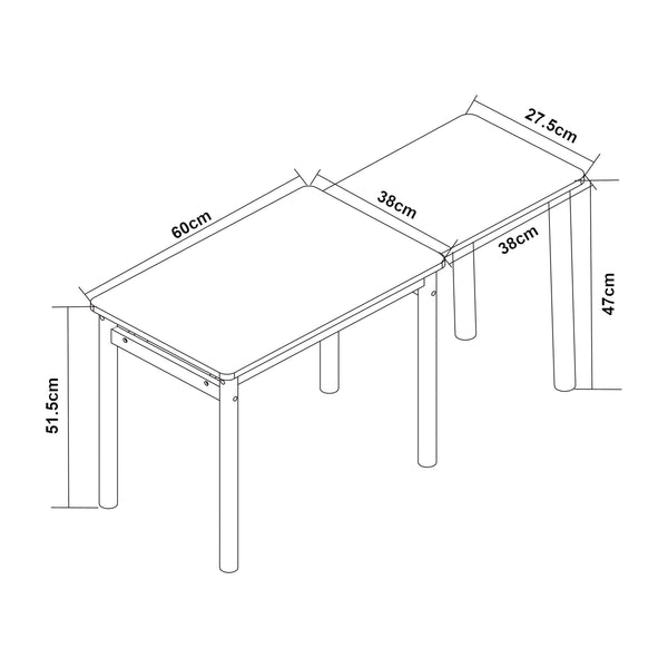 Table enfant Skellefteå 60x38x52 cm [en.casa]