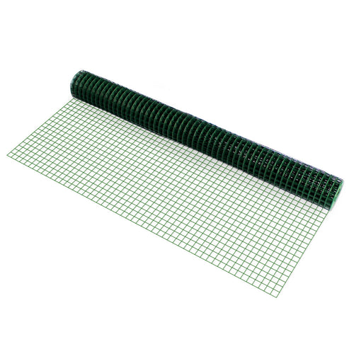 Grillage métallique (4 côtés)(1m x 5m)(vert) Grillage soudé Fil de volière Fil de maillage Clôture [pro.tec]
