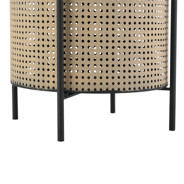 Table Basse Stylée à Plateau Amovible Panier Amovible Table d'appoint Multi-usages pour Bureau Salon Métal Noir Sable [en.casa]