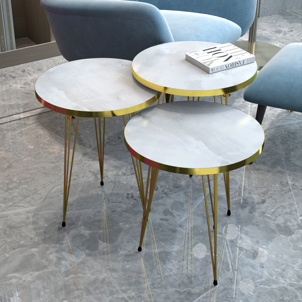 Table d’appoint Skibby en lot de 3 dans différentes couleurs [en.casa] - premiumXL