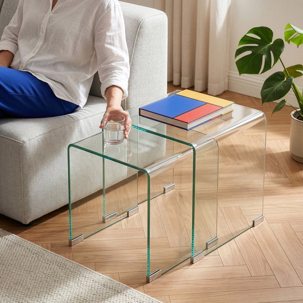 Ensemble de 2 tables gigognes Kariengem [en.casa]