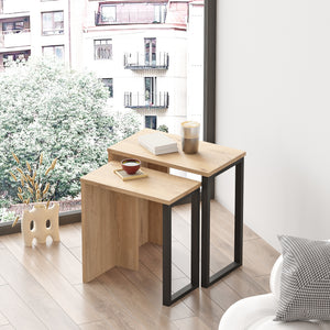 Lot de 2 tables basses gigognes Vesanto de tailles différentes [en.casa]