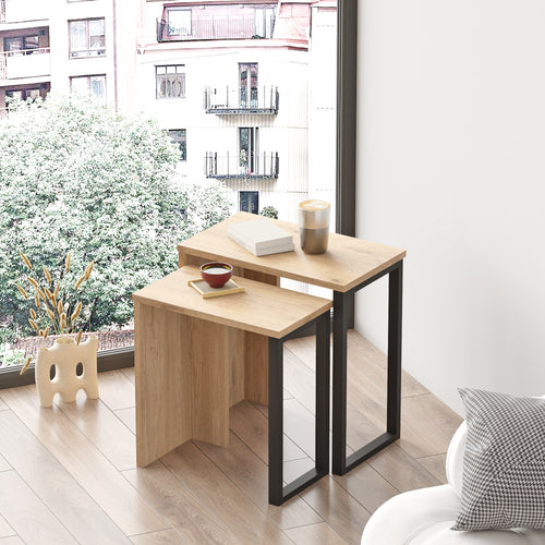 Lot de 2 tables basses gigognes Vesanto de tailles différentes [en.casa]