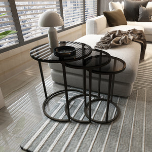 Table gigogne Kyyjärvi en lot de 3, différentes couleurs [en.casa] - premiumXL