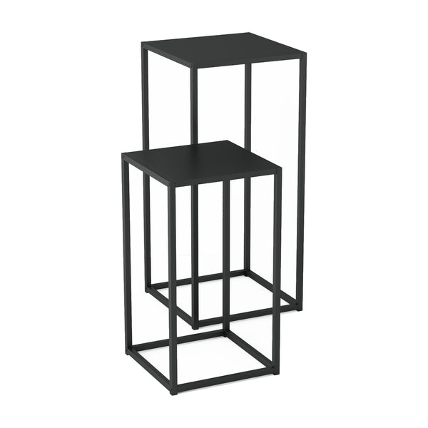 Set de 2 tables d'appoint Åseral de tailles différentes acier [en.casa]