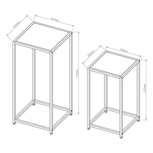 Set de 2 tables d'appoint Åseral de tailles différentes acier [en.casa]
