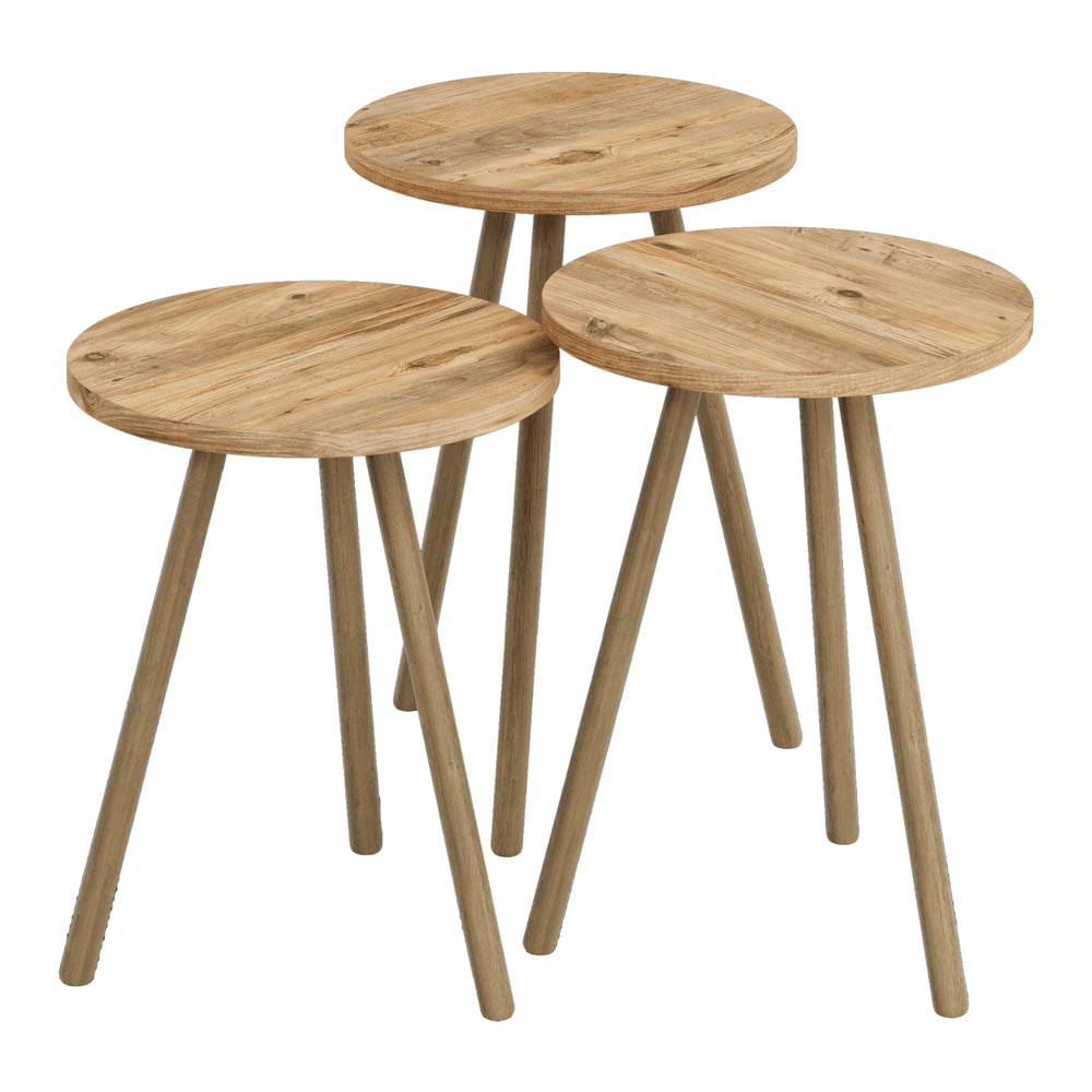 Table d’appoint Hjørring en lot de 3 pièces rond 49 x Ø34 cm diff. couleurs [en.casa] - premiumXL