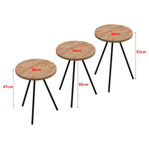 Set de 3 tables d'appoint Ølgod rondes gigognes [en.casa]