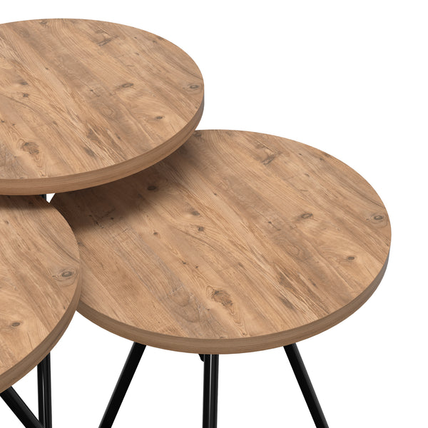 Set de 3 tables d'appoint Ølgod rondes gigognes [en.casa]