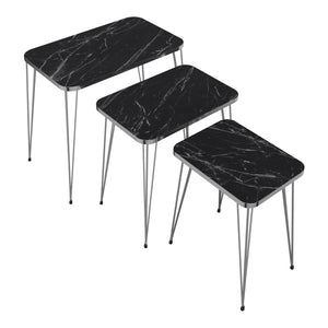 Set de 3 tables d'appoint Samsø rectangulaires gigognes [en.casa]