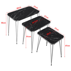 Set de 3 tables d'appoint Samsø rectangulaires gigognes [en.casa]