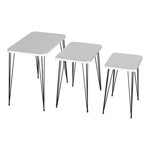 Set de 3 tables d'appoint Rudkøbing rectangulaires gigognes [en.casa]