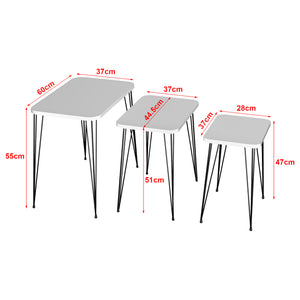 Set de 3 tables d'appoint Rudkøbing rectangulaires gigognes [en.casa]