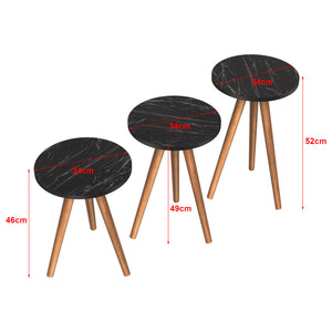 Set de 3 tables d'appoint Snede rondes gigognes [en.casa]