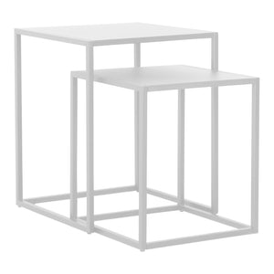 Set de 2 tables gigognes Vejen pour salon acier [en.casa]