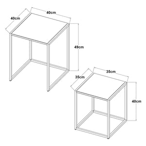 Set de 2 tables gigognes Vejen pour salon acier [en.casa]
