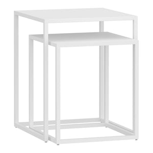 Set de 2 tables gigognes Vejen pour salon acier [en.casa]