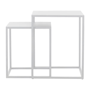 Set de 2 tables gigognes Vejen pour salon acier [en.casa]