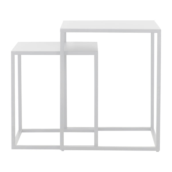 Set de 2 tables gigognes Vejen pour salon acier [en.casa]