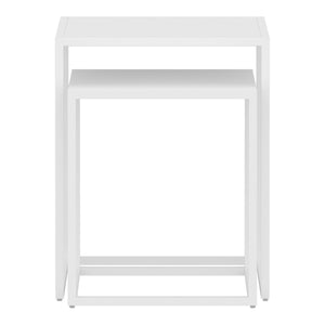 Set de 2 tables gigognes Vejen pour salon acier [en.casa]
