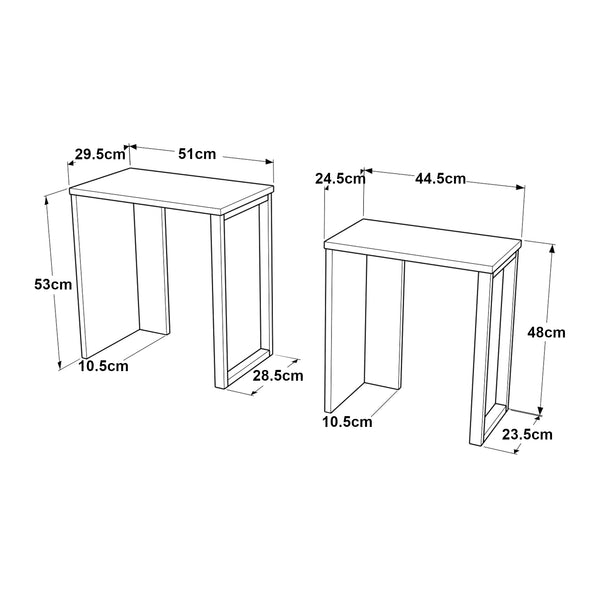 Lot de 2 tables basses gigognes Vesanto de tailles différentes [en.casa]