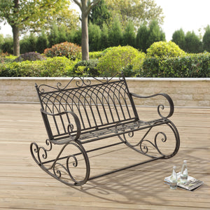 Banc à Bascule Greenough Vintage Métal 85 x 113 x 95 cm couleurs différentes [en.casa]