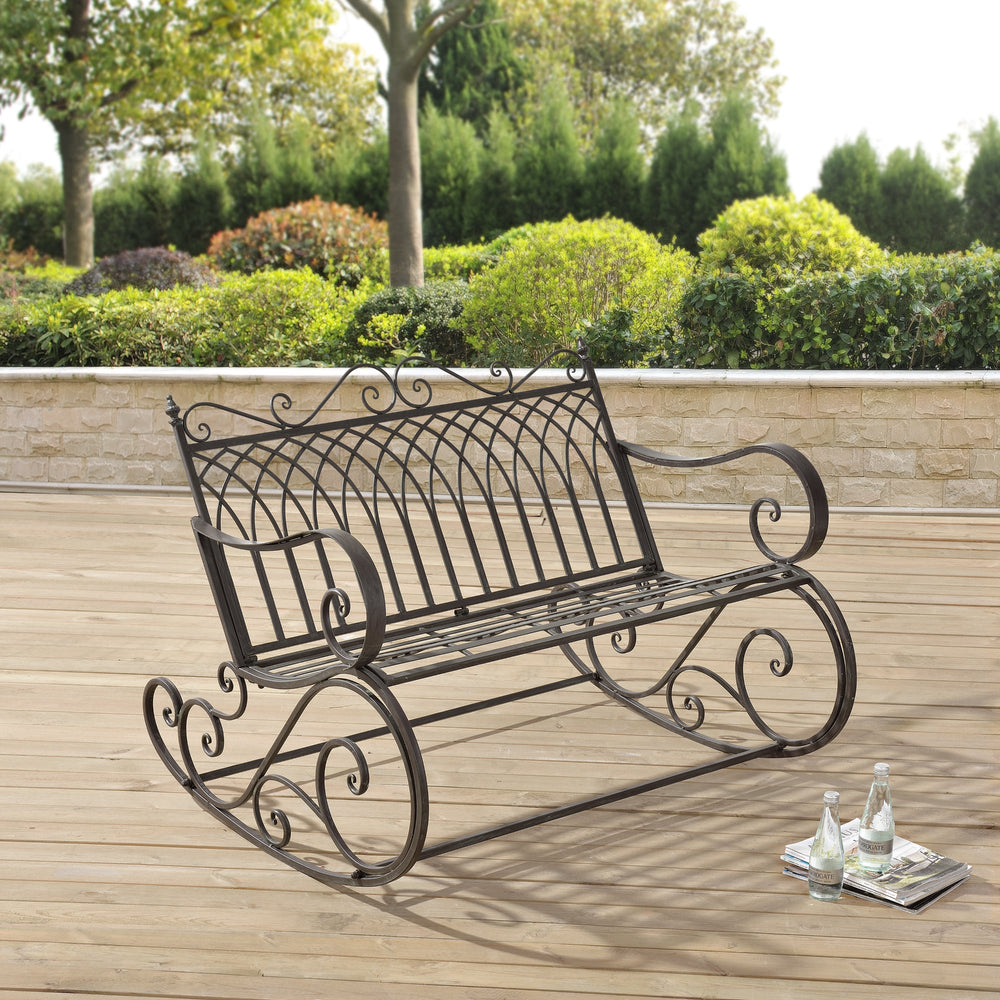 Banc à bascule Greenough 85x113x95cm style maison de campagne en différentes couleurs en.casa - premiumXL