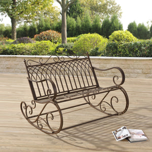Banc à Bascule Greenough Vintage Métal 85 x 113 x 95 cm couleurs différentes [en.casa]