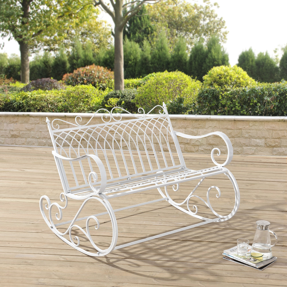Banc à bascule Greenough 85x113x95cm style maison de campagne en différentes couleurs en.casa - premiumXL