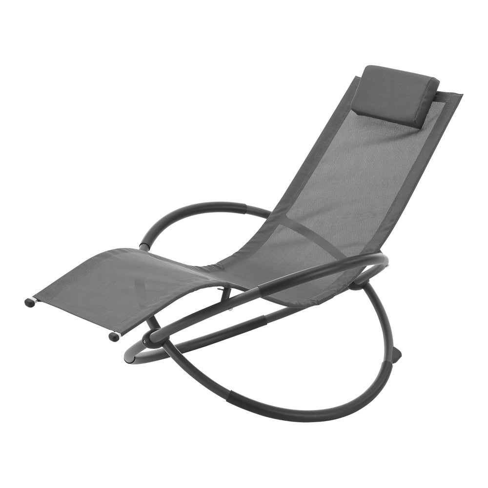 Chaise à bascule Pulsano 150 kg gris foncé [en.casa] - premiumXL