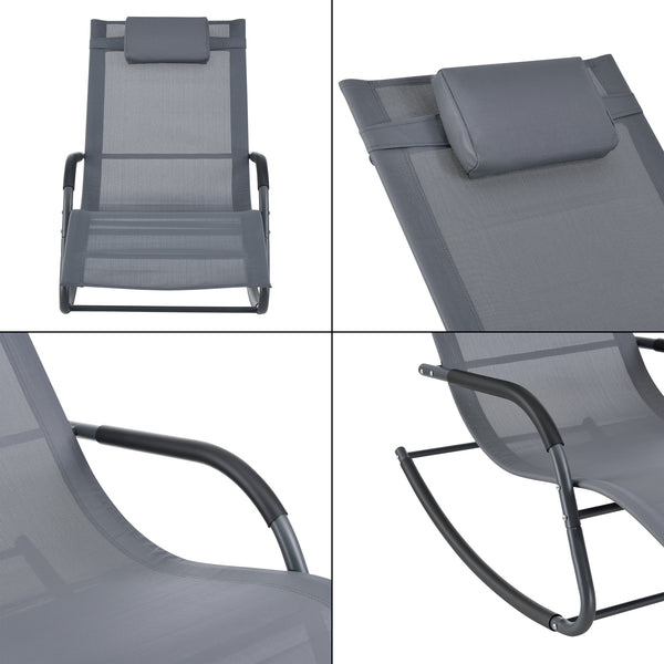 Chaise longue Caracena 147x63x89cm Chaise à bascule en différentes couleurs en.casa