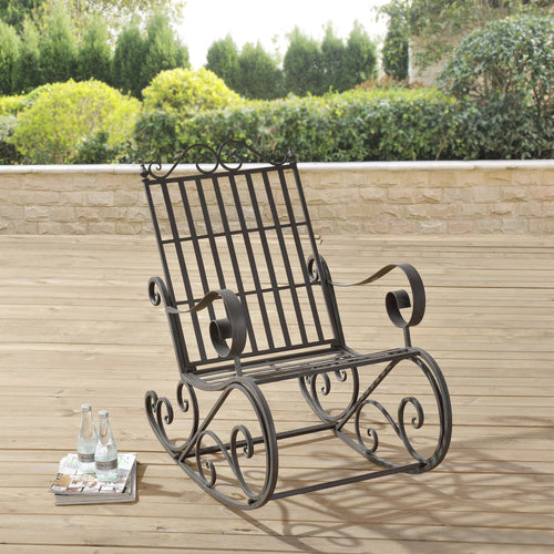 Fauteuil à Bascule de Jardin Vintage Geraldton Métal 92 x 59 x 90 cm couleurs différentes [en.casa]