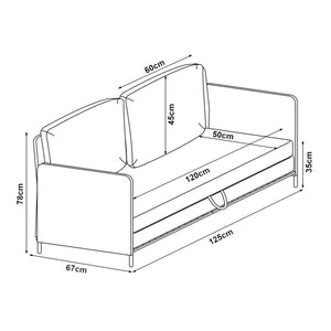 Canapé 2 places convertible Soini 78 x 125 x 67 cm [en.casa]