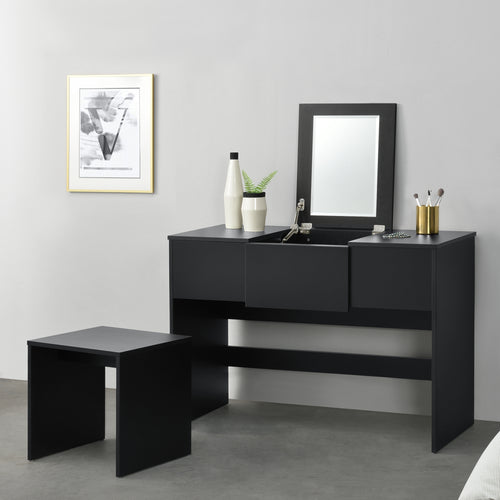 Coiffeuse avec Miroir Escamotable Tabouret Dalvik 72 x 100 x 48 cm [en.casa]