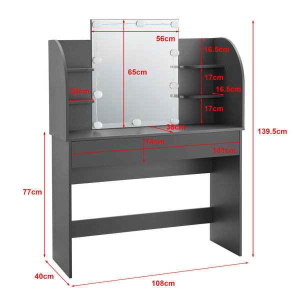 Coiffeuse - Table de maquillage Köla à 10 LED [en.casa]