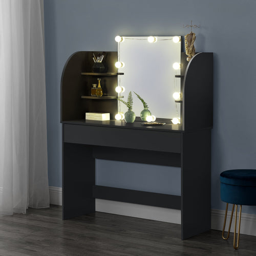Coiffeuse - Table de maquillage Köla à 10 LED [en.casa]