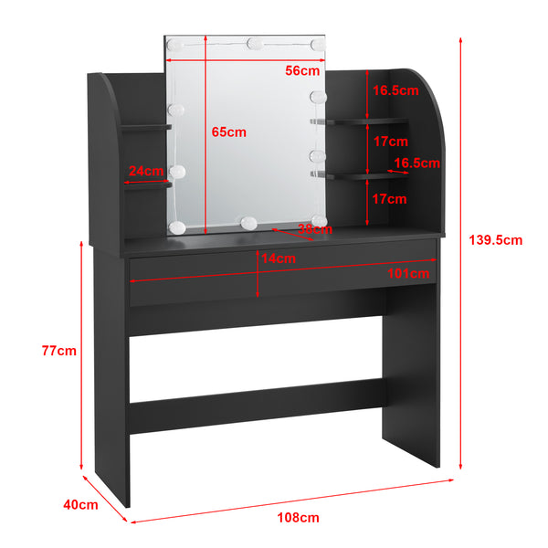 Coiffeuse - Table de maquillage Köla à 10 LED [en.casa]