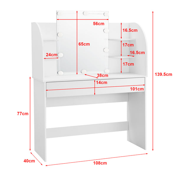 Coiffeuse Köla avec LED en différentes couleurs [en.casa]