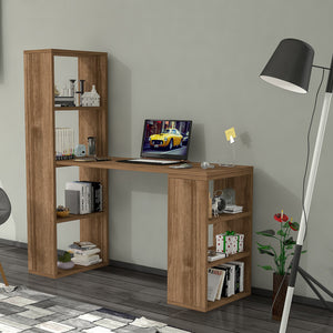 Bureau Meråker avec étagères 120x40x123,5cm en différentes couleurs [en.casa] - premiumXL