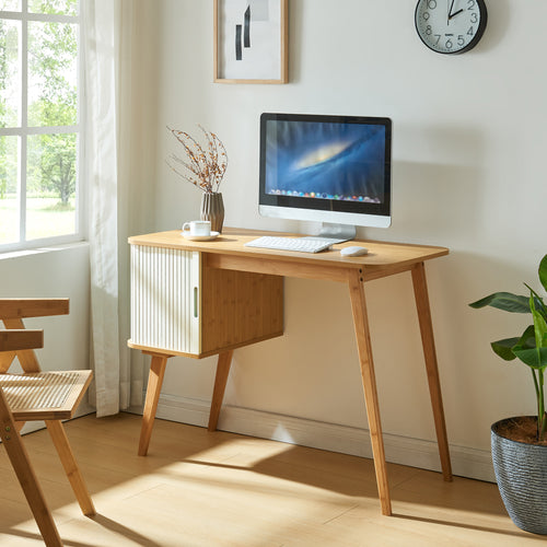 Bureau Tysvær bambou 75 x 105 x 48 cm [en.casa]