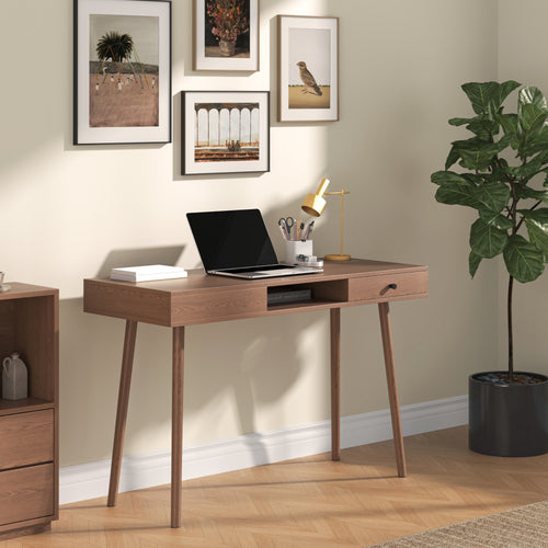 Bureau Habo 74 x 115 x 48 cm Effet Bois Foncé [en.casa]