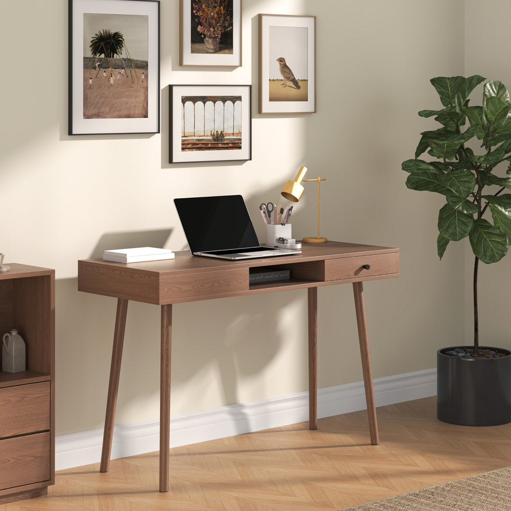 Bureau Habo 74 x 115 x 48 cm Effet Bois Foncé [en.casa]